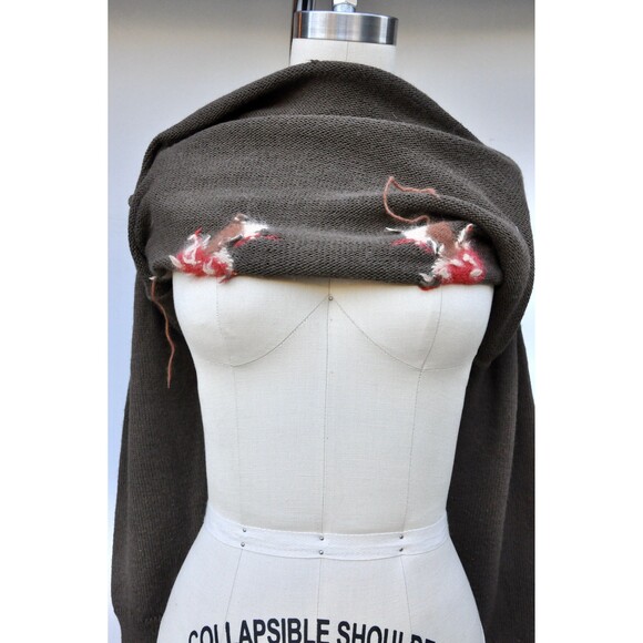 Vintage Mushrooms Psychedelic Sweater Fall Winter Woodland Gypsy Boho S M - Picture 4 of 10